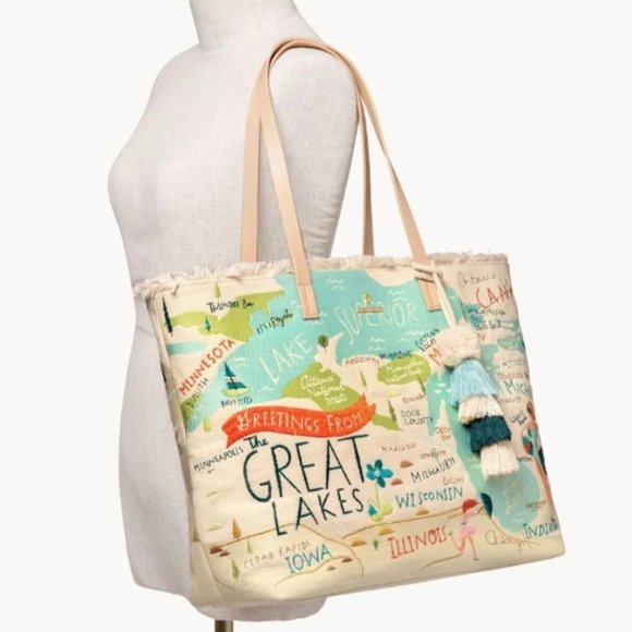 Spartina 449 Great Lakes Embroidered Large Tote - Picture 6 of 7